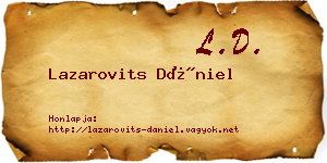 Lazarovits Dániel névjegykártya